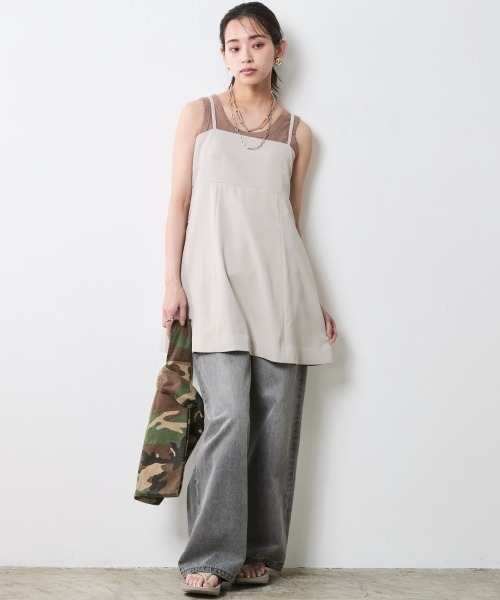 CHIC STYLE（シックスタイル）の「キャミソールチュニック＜大きいサイズ有＞シックスタイル（キャミソール・レディース・ブラック/ベージュ・5L/4L/3L/LL/L/M）」の12枚目の写真