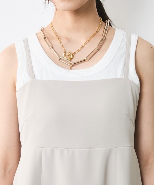 CHIC STYLE（シックスタイル）の「キャミソールチュニック＜大きいサイズ有＞シックスタイル（キャミソール・レディース・ブラック/ベージュ・5L/4L/3L/LL/L/M）」の17枚目の写真