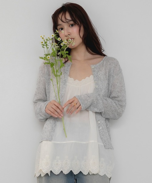 HEILIS(ヘイリス)の「コットンレースチュニックキャミソール/韓国 レディース 刺繍 ワンピース アイボリー ブラック フェミニン ガーリー ボーホー スカラップ 春服 夏服(キャミソール・レディース・オフホワイト/ブラック・FREE)」の17枚目の写真