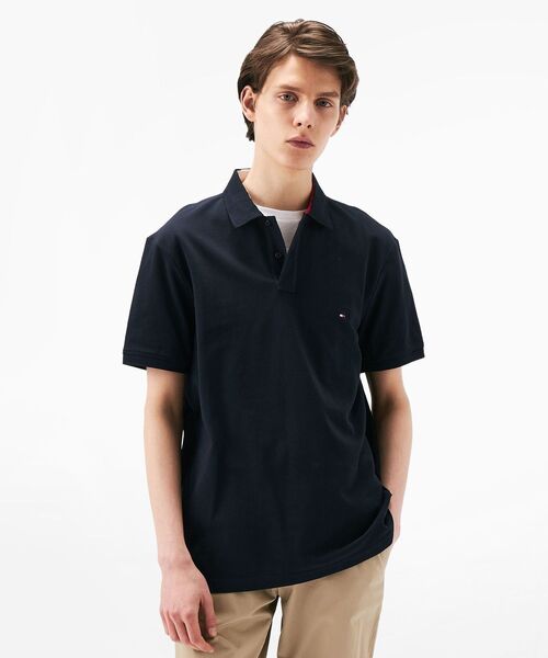 TOMMY HILFIGER（トミーヒルフィガー）の「アンダーカラーレギュラーポロシャツ（ポロシャツ・メンズ・ブルー/ホワイト/ネイビー・X-LARGE/LARGE/MEDIUM/SMALL）」の2枚目の写真