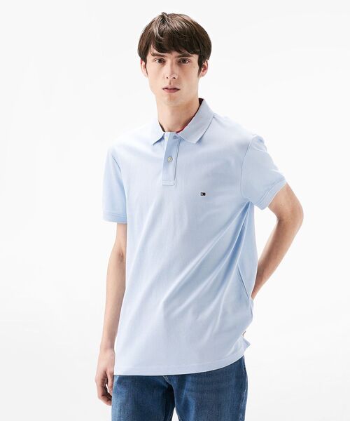 TOMMY HILFIGER（トミーヒルフィガー）の「アンダーカラーレギュラーポロシャツ（ポロシャツ・メンズ・ブルー/ホワイト/ネイビー・X-LARGE/LARGE/MEDIUM/SMALL）」の3枚目の写真