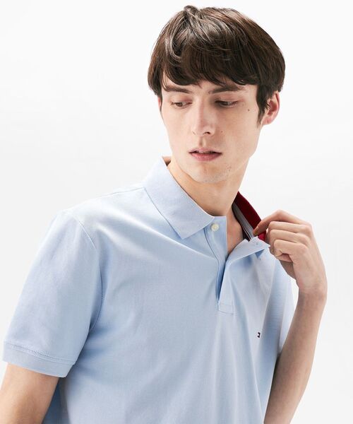 TOMMY HILFIGER（トミーヒルフィガー）の「アンダーカラーレギュラーポロシャツ（ポロシャツ・メンズ・ブルー/ホワイト/ネイビー・X-LARGE/LARGE/MEDIUM/SMALL）」の4枚目の写真