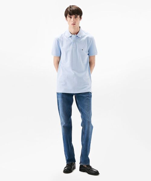TOMMY HILFIGER（トミーヒルフィガー）の「アンダーカラーレギュラーポロシャツ（ポロシャツ・メンズ・ブルー/ホワイト/ネイビー・X-LARGE/LARGE/MEDIUM/SMALL）」の6枚目の写真