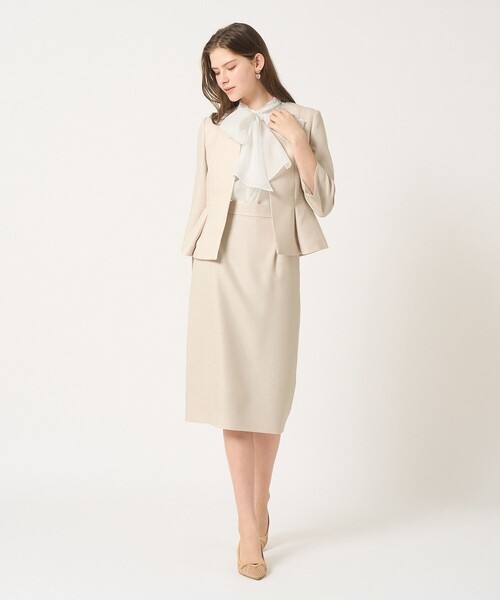 ANAYI(アナイ)の「【セットアップ対応商品】バスケットツイードペプラム ジャケット(ノーカラージャケット・レディース・ホワイト/ベージュ/ネイビー・34/36/38)」の20枚目の写真