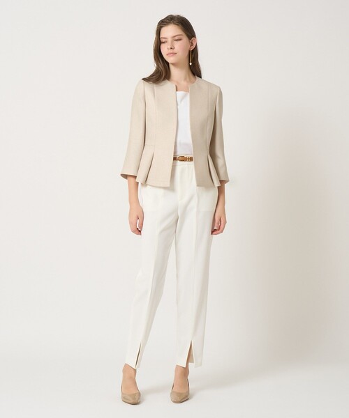 ANAYI(アナイ)の「【セットアップ対応商品】バスケットツイードペプラム ジャケット(ノーカラージャケット・レディース・ホワイト/ベージュ/ネイビー・34/36/38)」の19枚目の写真