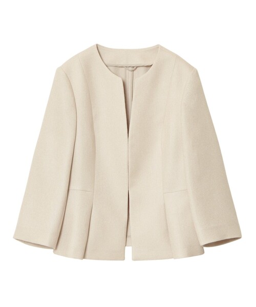 ANAYI(アナイ)の「【セットアップ対応商品】バスケットツイードペプラム ジャケット(ノーカラージャケット・レディース・ホワイト/ベージュ/ネイビー・34/36/38)」の9枚目の写真