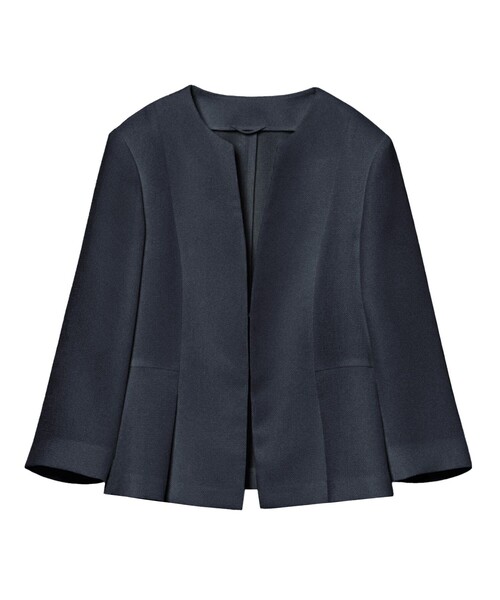 ANAYI(アナイ)の「【セットアップ対応商品】バスケットツイードペプラム ジャケット(ノーカラージャケット・レディース・ホワイト/ベージュ/ネイビー・34/36/38)」の6枚目の写真