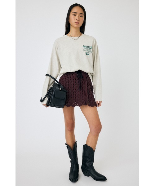 MOUSSY（マウジー）の「【セットアップ対応】OPENWORK ニットスカート（スカート・レディース・ネイビー/アイボリー/マジェンタ・FREE）」の5枚目の写真