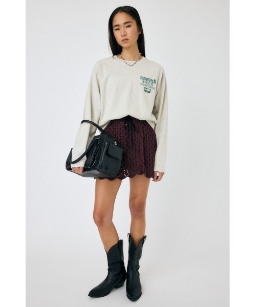 MOUSSY（マウジー）の「【セットアップ対応】OPENWORK ニットスカート（スカート・レディース・ネイビー/アイボリー/マジェンタ・FREE）」の6枚目の写真