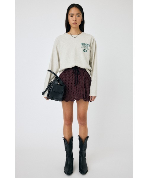 MOUSSY（マウジー）の「【セットアップ対応】OPENWORK ニットスカート（スカート・レディース・ネイビー/アイボリー/マジェンタ・FREE）」の7枚目の写真