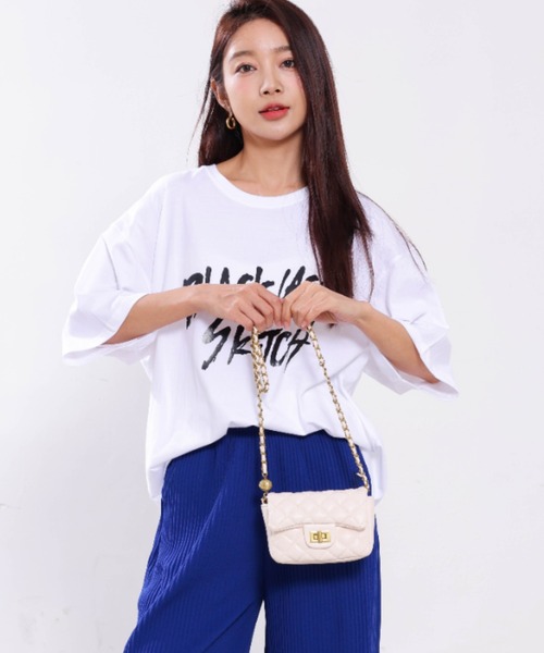 maison de LATIR(メゾンドラティール)の「Rock調オーバーサイズTシャツ(Tシャツ/カットソー・レディース・ブラック/ホワイト/ピンク・M/L/XL)」の21枚目の写真