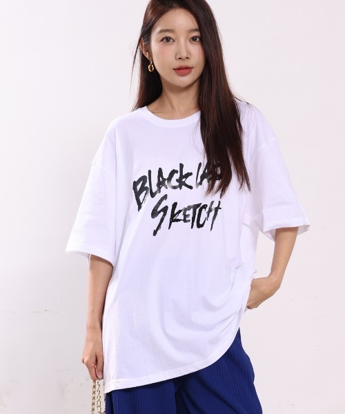 maison de LATIR(メゾンドラティール)の「Rock調オーバーサイズTシャツ(Tシャツ/カットソー・レディース・ブラック/ホワイト/ピンク・M/L/XL)」の20枚目の写真
