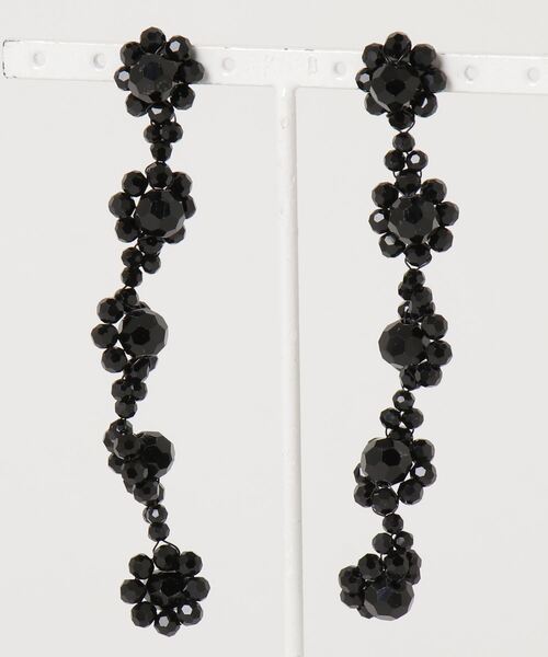 lit.Cy(リットシー)の「フラワー タッセル スイング ピアス(ピアス(両耳用)・レディース・ブラック/クリア・SHORT/LONG)」の17枚目の写真
