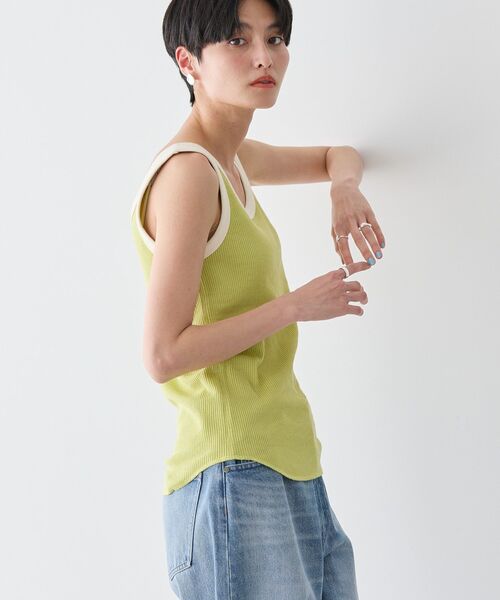 AMERICAN HOLIC（アメリカンホリック）の「ワッフル2WAYタンクトップ（タンクトップ・レディース・オレンジ/グリーン系その他3/モカ・M/L）」の4枚目の写真