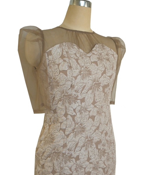 My shawty（ﾏｲｼｬｳﾃｨｰ）の「jaqurd docking dress（ドレス・レディース・ベージュ/ブラック/レッド・MEDIUM/SMALL）」の22枚目の写真