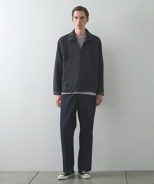 STUDIOUS（ステュディオス）の「【STUDIOUS】ESSENTIAL HALF ZIP SWEAT SHIRTS（スウェット・メンズ・ダークグレー/ブラック・1/2）」の5枚目の写真