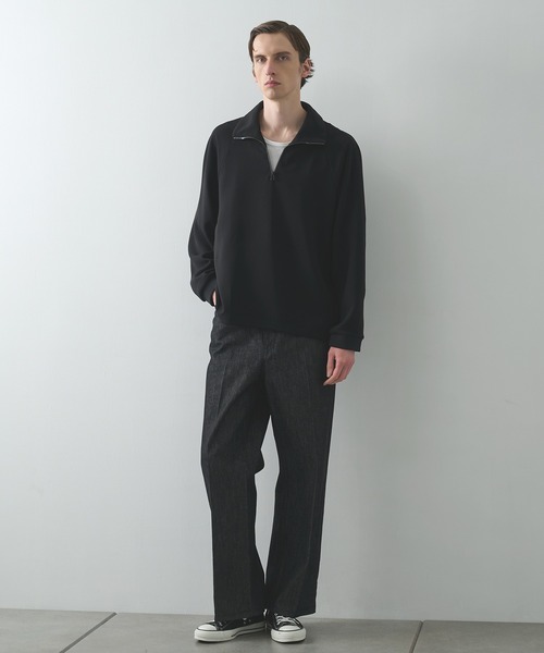 STUDIOUS（ステュディオス）の「【STUDIOUS】ESSENTIAL HALF ZIP SWEAT SHIRTS（スウェット・メンズ・ダークグレー/ブラック・1/2）」の4枚目の写真