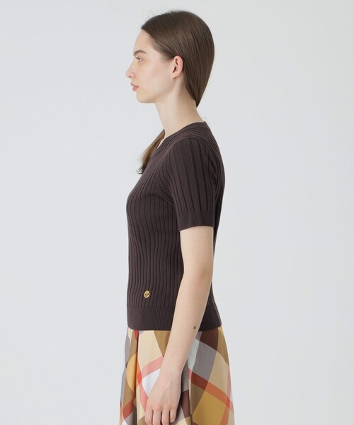BLUE LABEL CRESTBRIDGE（ブルーレーベルクレストブリッジ）の「アセテートコットンランダムリブニット（Tシャツ/カットソー・レディース・ブラック/オレンジ/ホワイト/ブラウン・38）」の13枚目の写真