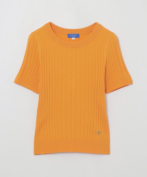 BLUE LABEL CRESTBRIDGE（ブルーレーベルクレストブリッジ）の「アセテートコットンランダムリブニット（Tシャツ/カットソー・レディース・ブラック/オレンジ/ホワイト/ブラウン・38）」の5枚目の写真