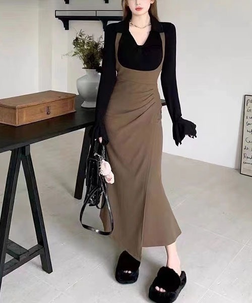 gossip!ロサンゼルス(ゴシップロサンゼルス)の「ワンピース(スカート・レディース・ブラウン/レッド・L/M)」の3枚目の写真