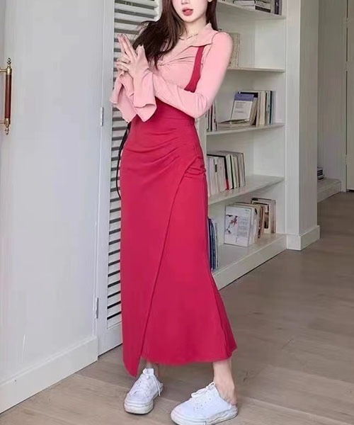 gossip!ロサンゼルス(ゴシップロサンゼルス)の「ワンピース(スカート・レディース・ブラウン/レッド・L/M)」の13枚目の写真