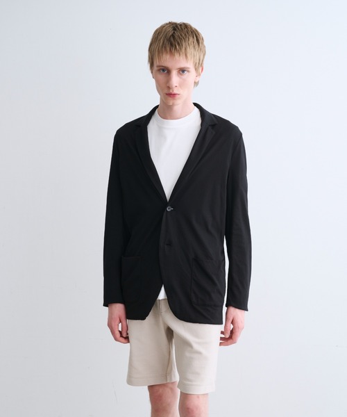 three dots(スリードッツ)の「ミルキージャージー ジャケット(テーラードジャケット・メンズ・ホワイト/ブラック/ライトグレー・SMALL/MEDIUM/LARGE)」の2枚目の写真