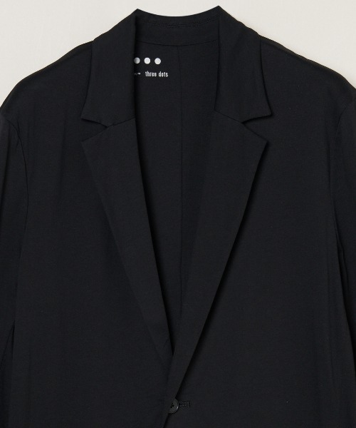 three dots(スリードッツ)の「ミルキージャージー ジャケット(テーラードジャケット・メンズ・ホワイト/ブラック/ライトグレー・SMALL/MEDIUM/LARGE)」の6枚目の写真