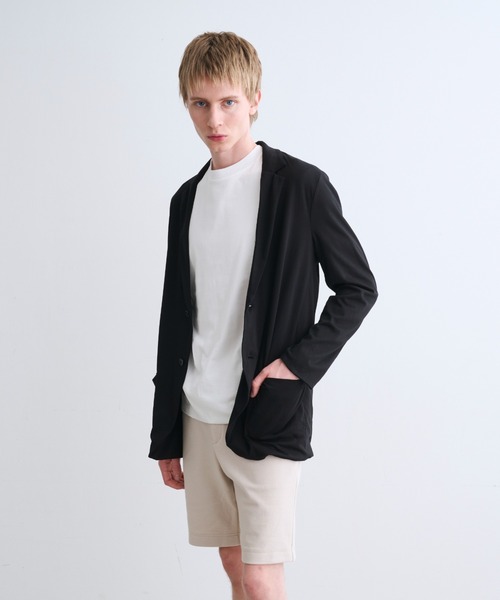 three dots(スリードッツ)の「ミルキージャージー ジャケット(テーラードジャケット・メンズ・ホワイト/ブラック/ライトグレー・SMALL/MEDIUM/LARGE)」の11枚目の写真