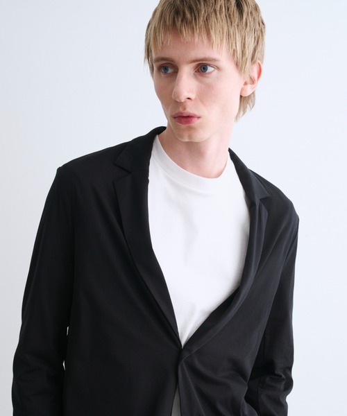 three dots(スリードッツ)の「ミルキージャージー ジャケット(テーラードジャケット・メンズ・ホワイト/ブラック/ライトグレー・SMALL/MEDIUM/LARGE)」の12枚目の写真