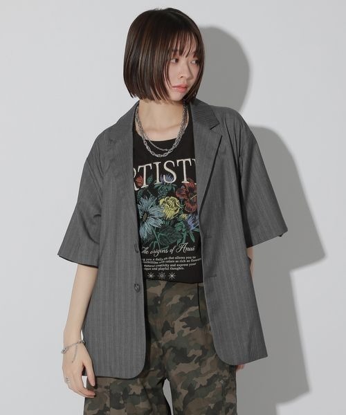 UNISEX/SETUP対応】セットアップ半袖ジャケット（テーラード