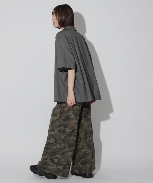 Anui（アニュイ）の「【UNISEX/SETUP対応】セットアップ半袖ジャケット（テーラードジャケット・レディース・ブラック/グレー・MEDIUM）」の10枚目の写真