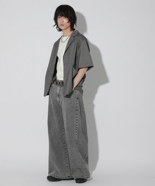 Anui（アニュイ）の「【UNISEX/SETUP対応】セットアップ半袖ジャケット（テーラードジャケット・レディース・ブラック/グレー・MEDIUM）」の16枚目の写真