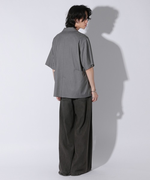UNISEX/SETUP対応】セットアップ半袖ジャケット（テーラード