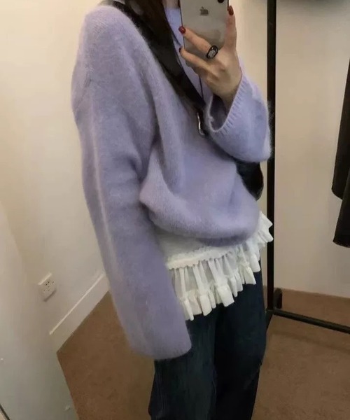 CERCA(チェルカ)の「【 MEMECLE / メメクル 】シースルー 裾フリルレイヤード カットソー(Tシャツ/カットソー・レディース・ブラック/ホワイト・L/S/M)」の12枚目の写真