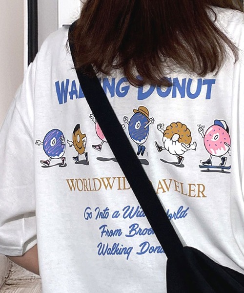 セール】ウォーキング ドーナツ ワイドシルエット 半袖 Tシャツ