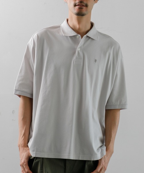 GYMPHLEX（ジムフレックス）の「Gymphlex  POLO SHIRT S/S（ポロシャツ・メンズ・ブラック×ピンク/ダークグリーン/チャコール・M/L）」の2枚目の写真