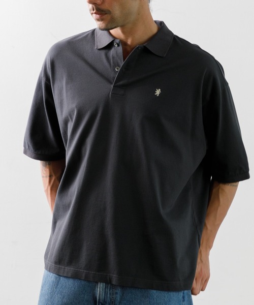 GYMPHLEX（ジムフレックス）の「Gymphlex  POLO SHIRT S/S（ポロシャツ・メンズ・ブラック×ピンク/ダークグリーン/チャコール・M/L）」の3枚目の写真