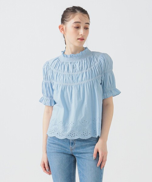 ブラウス シャツ インド スカラ刺繍 ブラウス（S〜M） レディース セール】インド スカラ刺繍 ブラウス（S～M）（シャツ/ブラウス