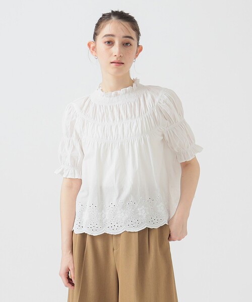 ブラウス シャツ インド スカラ刺繍 ブラウス（S〜M） レディース セール】インド スカラ刺繍 ブラウス（S～M）（シャツ/ブラウス