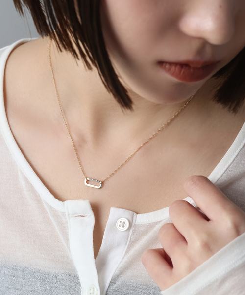 オーバルモチーフ*ダイヤネックレス K10（ネックレス）｜Lilas（リラ 