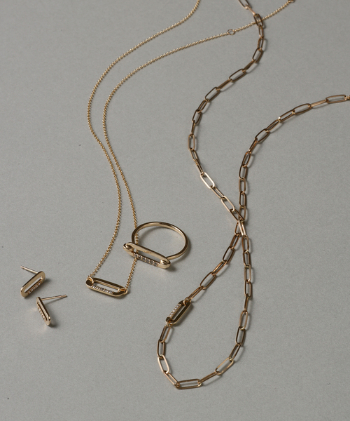 オーバルモチーフ*ダイヤネックレス K10（ネックレス）｜Lilas（リラ