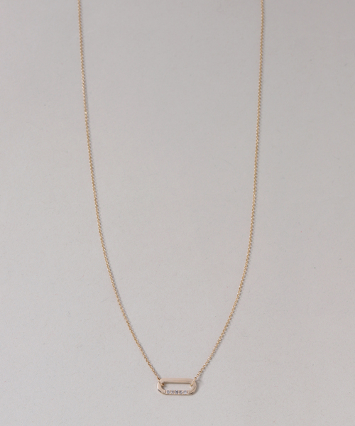オーバルモチーフ*ダイヤネックレス K10（ネックレス）｜Lilas（リラ