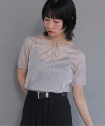 【cheriella】ネックデザインラメトップス NECK DESIGN LAME TOPS