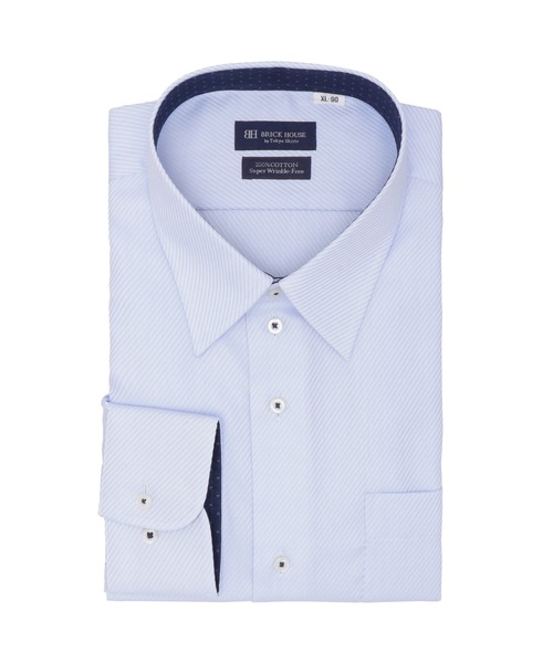TOKYO SHIRTS(トウキョウシャツ)の「超形態安定ノーアイロン レギュラー 長袖ビジネスワイシャツ(大きいサイズ・長いサイズ)(ビジネスシャツ・メンズ・サックスブルー・首回り43cm-裄丈90cm/首回り45cm-裄丈86cm/首回り41cm-裄丈90cm/首回り45cm-裄丈90cm/首回り45cm-裄丈82cm/首回り39cm-裄丈88cm/首回り42cm-裄丈90cm/首回り47cm-裄丈86cm/首回り47cm-裄丈90cm)」の1枚目の写真