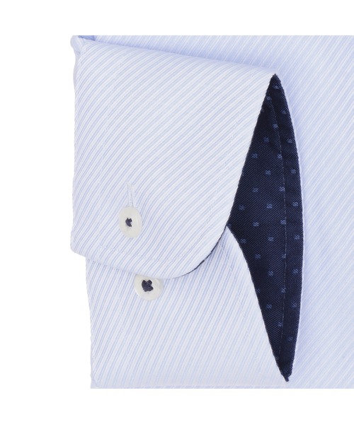 TOKYO SHIRTS(トウキョウシャツ)の「超形態安定ノーアイロン レギュラー 長袖ビジネスワイシャツ(大きいサイズ・長いサイズ)(ビジネスシャツ・メンズ・サックスブルー・首回り43cm-裄丈90cm/首回り45cm-裄丈86cm/首回り41cm-裄丈90cm/首回り45cm-裄丈90cm/首回り45cm-裄丈82cm/首回り39cm-裄丈88cm/首回り42cm-裄丈90cm/首回り47cm-裄丈86cm/首回り47cm-裄丈90cm)」の3枚目の写真