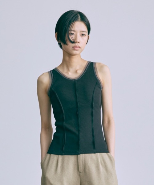 025091 TAAKK TULLE TANK TOP タンクトップ 2 TULLE TANK TOP – TAAKK