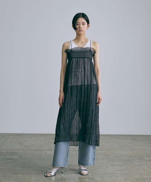 EN NEUME(エンノイム)の「Tulle Piping Tank Top(タンクトップ・レディース・ブラック/オフホワイト/ベージュ・FREE)」の15枚目の写真