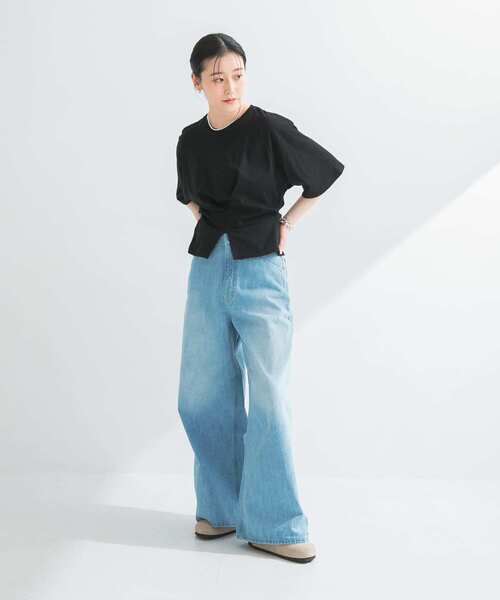 URBAN RESEARCH（アーバンリサーチ）の「ウエストタックデザインカットソー（Tシャツ/カットソー・レディース・ブラック/オフホワイト・FREE）」の9枚目の写真