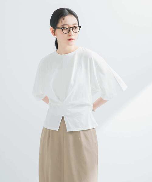 URBAN RESEARCH（アーバンリサーチ）の「ウエストタックデザインカットソー（Tシャツ/カットソー・レディース・ブラック/オフホワイト・FREE）」の14枚目の写真