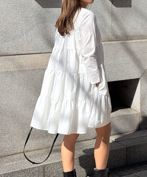 ST.ROONEY(セントルーニー)の「ショートティアードワンピース【低身長・小柄女性向け】(ワンピース・レディース・ブラック/ホワイト・XS)」の11枚目の写真